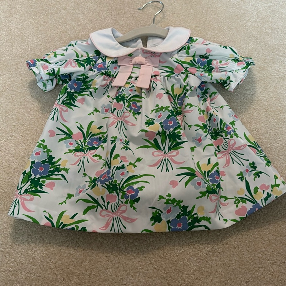 The Beaufort Bonnet Company Dress-Grove Park Garden w/ Palm Beach Pink 6/12